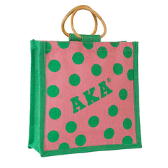 Alpha Kappa Alpha Mini Polka Dot Jute Bag