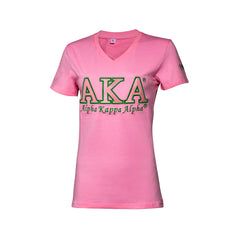 Alpha Kappa Alpha Luxury Embroidered Tee Pink