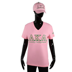 Alpha Kappa Alpha Luxury Embroidered Tee Pink