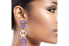Blue Clear Sorority Dangle Studs