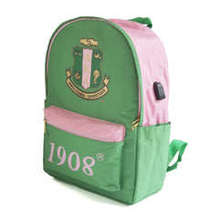 Alpha Kappa Alpha USB-Port Backpack