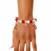 Delta Sigma Theta Red & White Bling Letter Bracelet