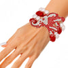 Dst Red White Pearl 4 Strand Elephant Bracelet