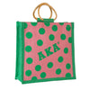 Alpha Kappa Alpha Mini Polka Dot Jute Bag