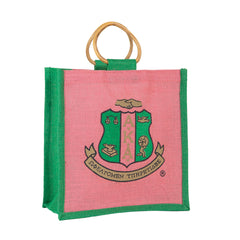 Alpha Kappa Alpha Mini Crest Jute Bag