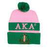 Alpha Kappa Alpha Embroidered Knit Beanie Pink