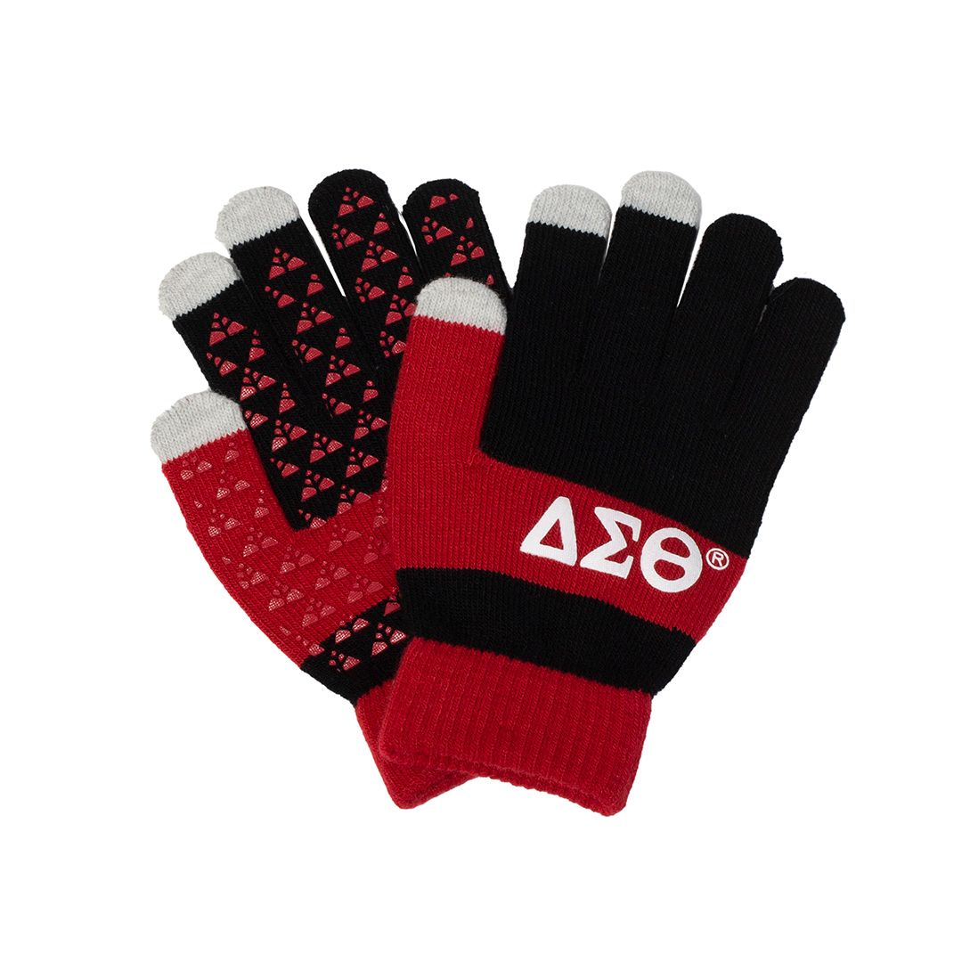 Delta Sigma Theta Knit Texting Gloves –Black