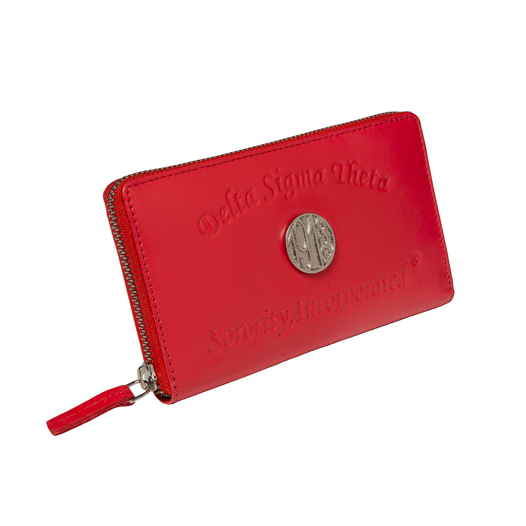 Delta Sigma Theta Embossed Soft Leather Wallet