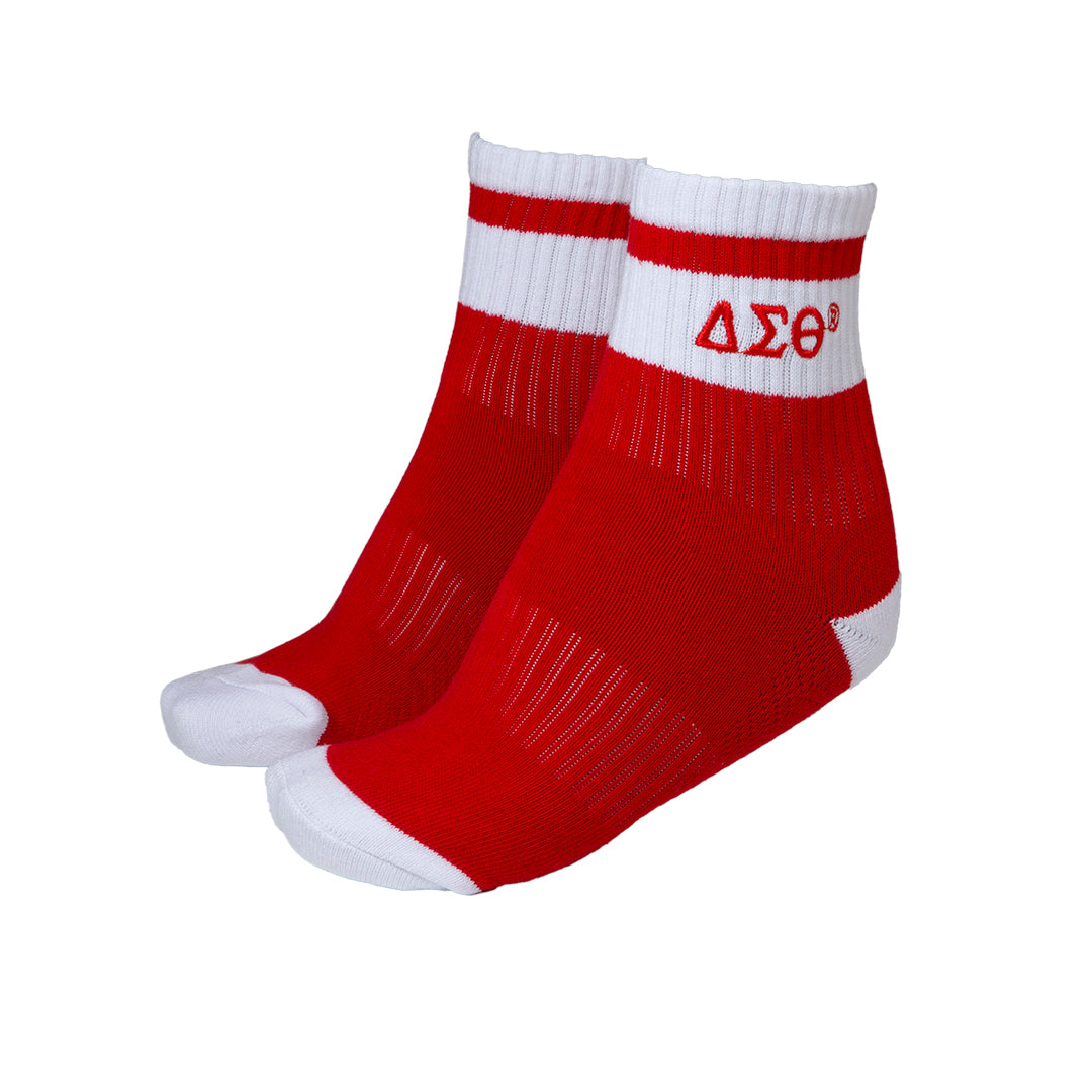 Delta Sigma Theta Red Quarter Socks