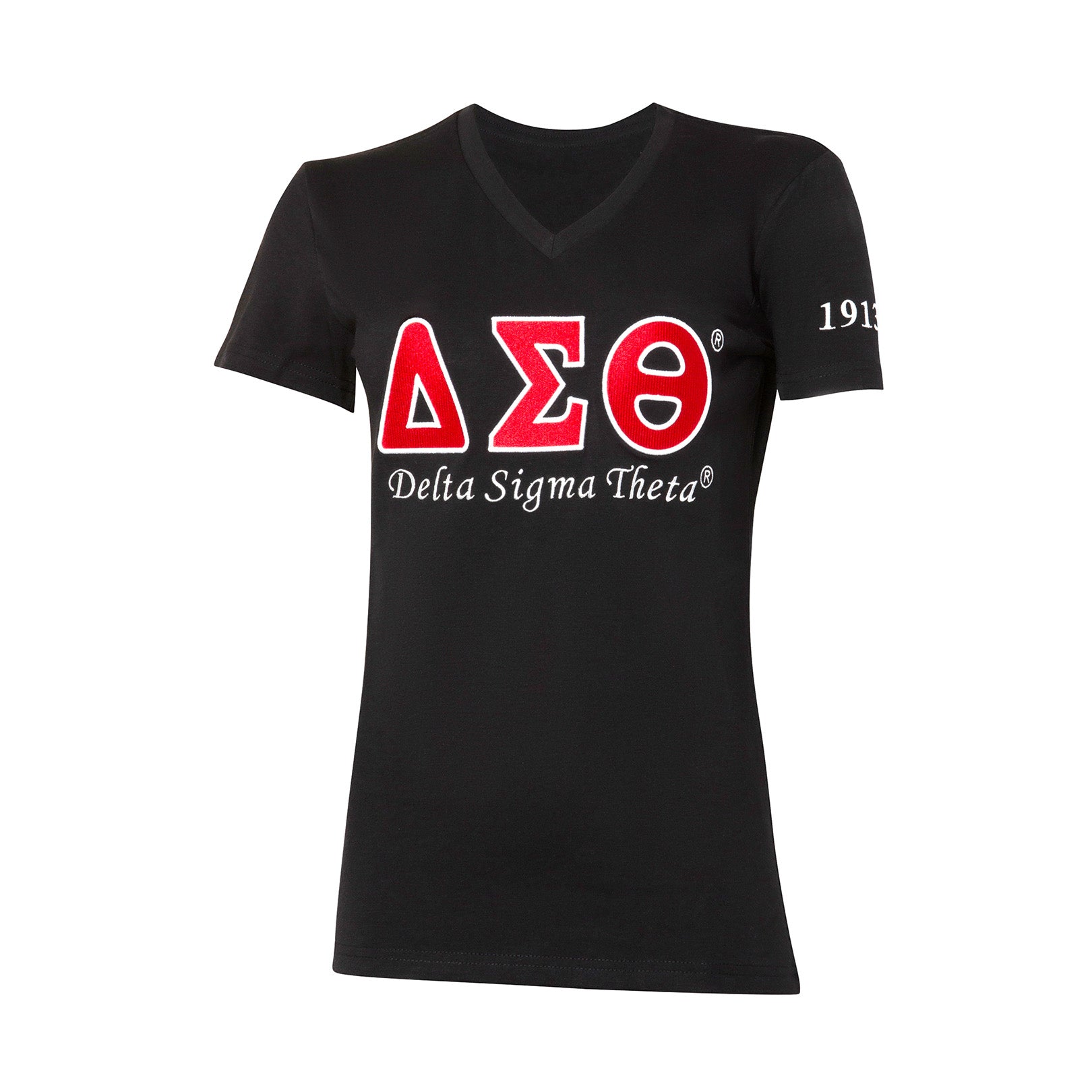 Delta Sigma Theta Luxury Embroidered Tee Black