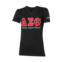 Delta Sigma Theta Luxury Embroidered Tee Black