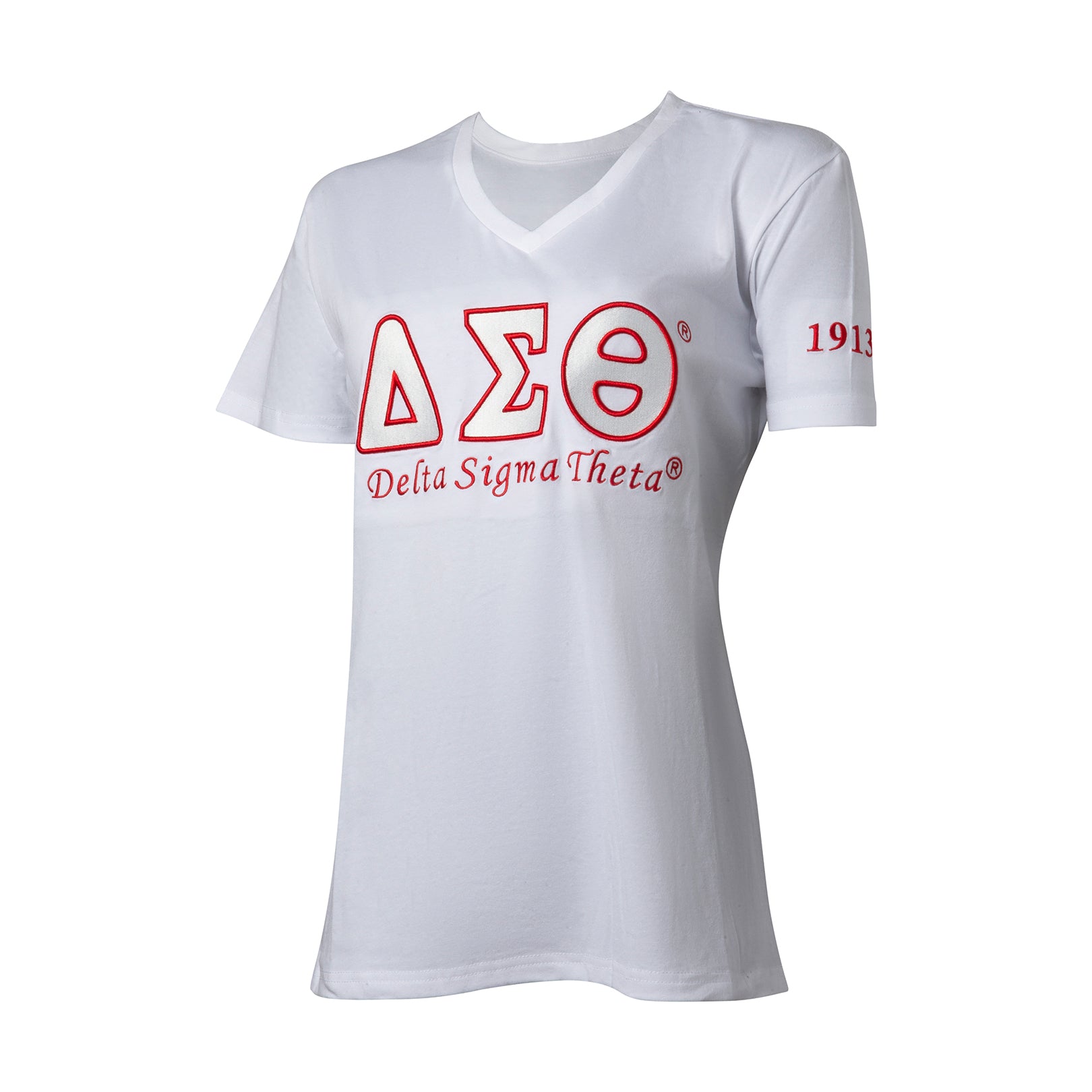 Delta Sigma Theta Luxury Embroidered Tee White