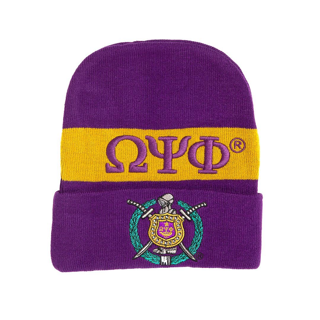 Omega Psi Phi Embroidered Knit Beanie