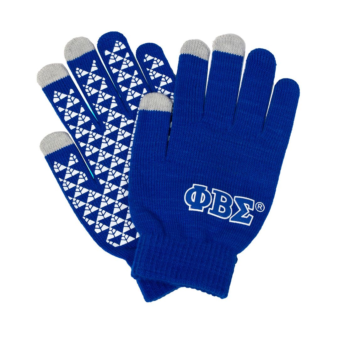 Phi Beta Sigma Knit Texting Gloves Blue