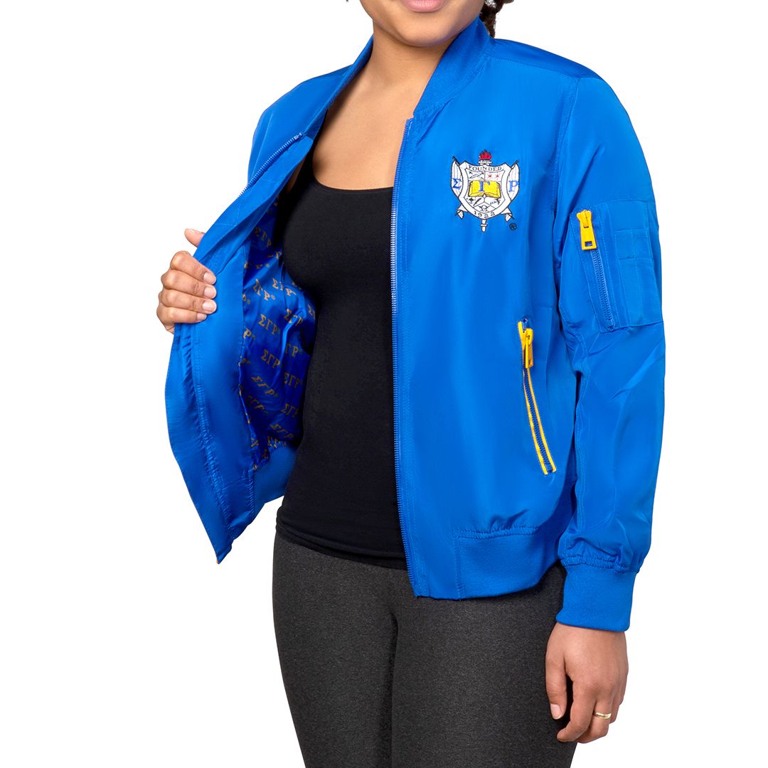 Sigma Gamma Rho Satin Bomber Jacket