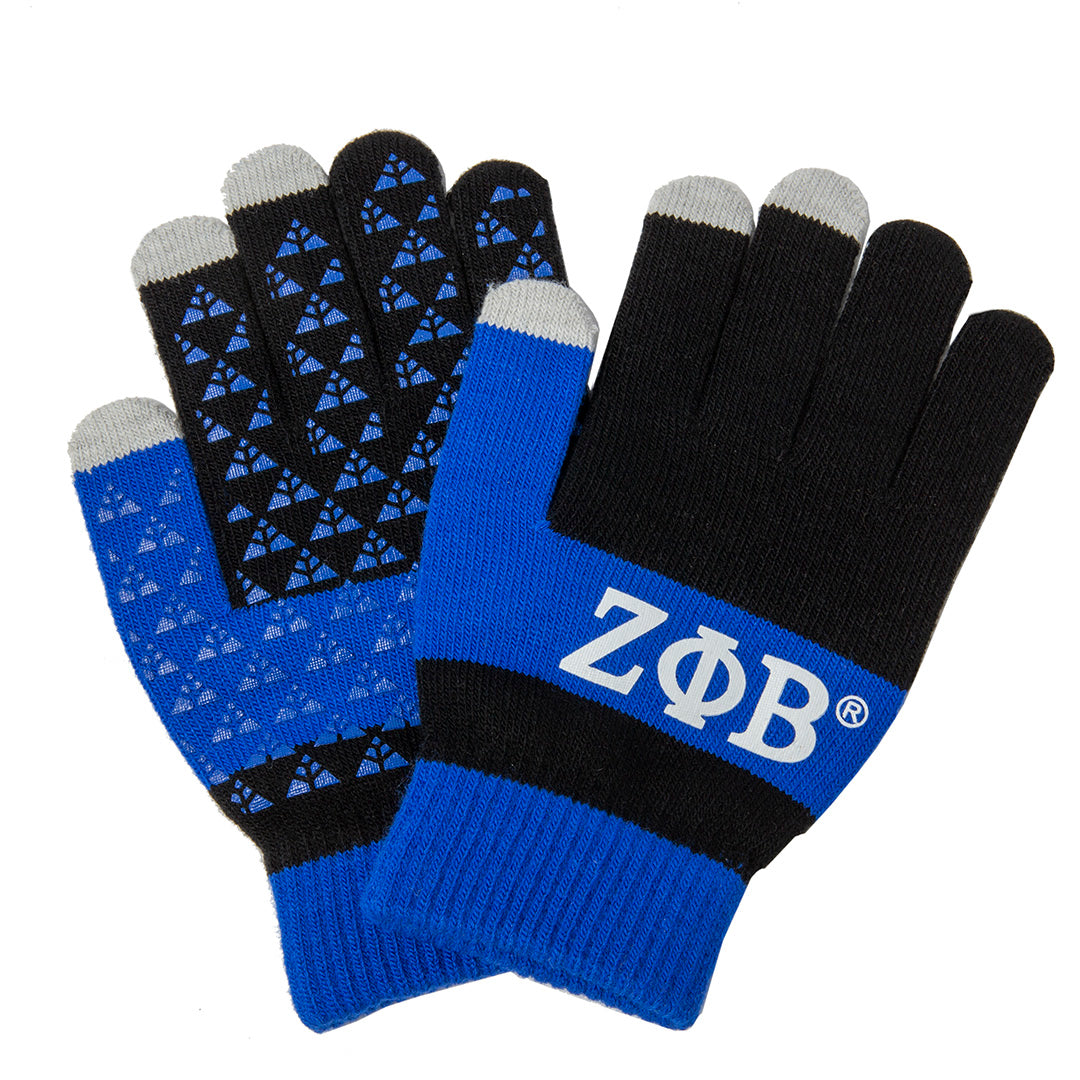 Zeta Phi Beta Knit Texting Gloves Blue