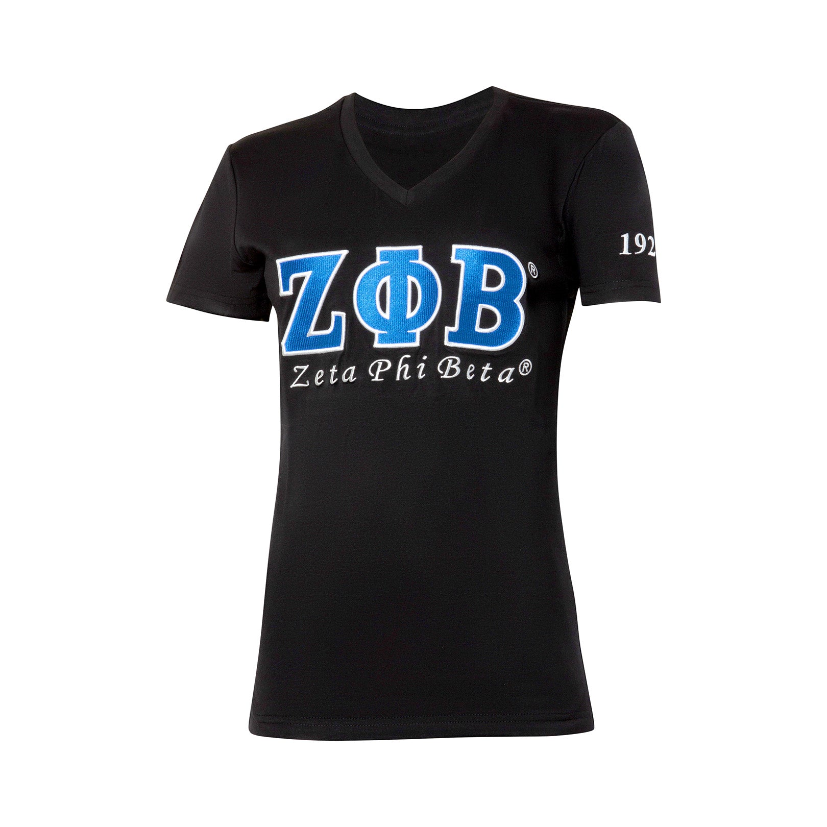 Zeta Phi Beta Luxury Embroidered Tee Black