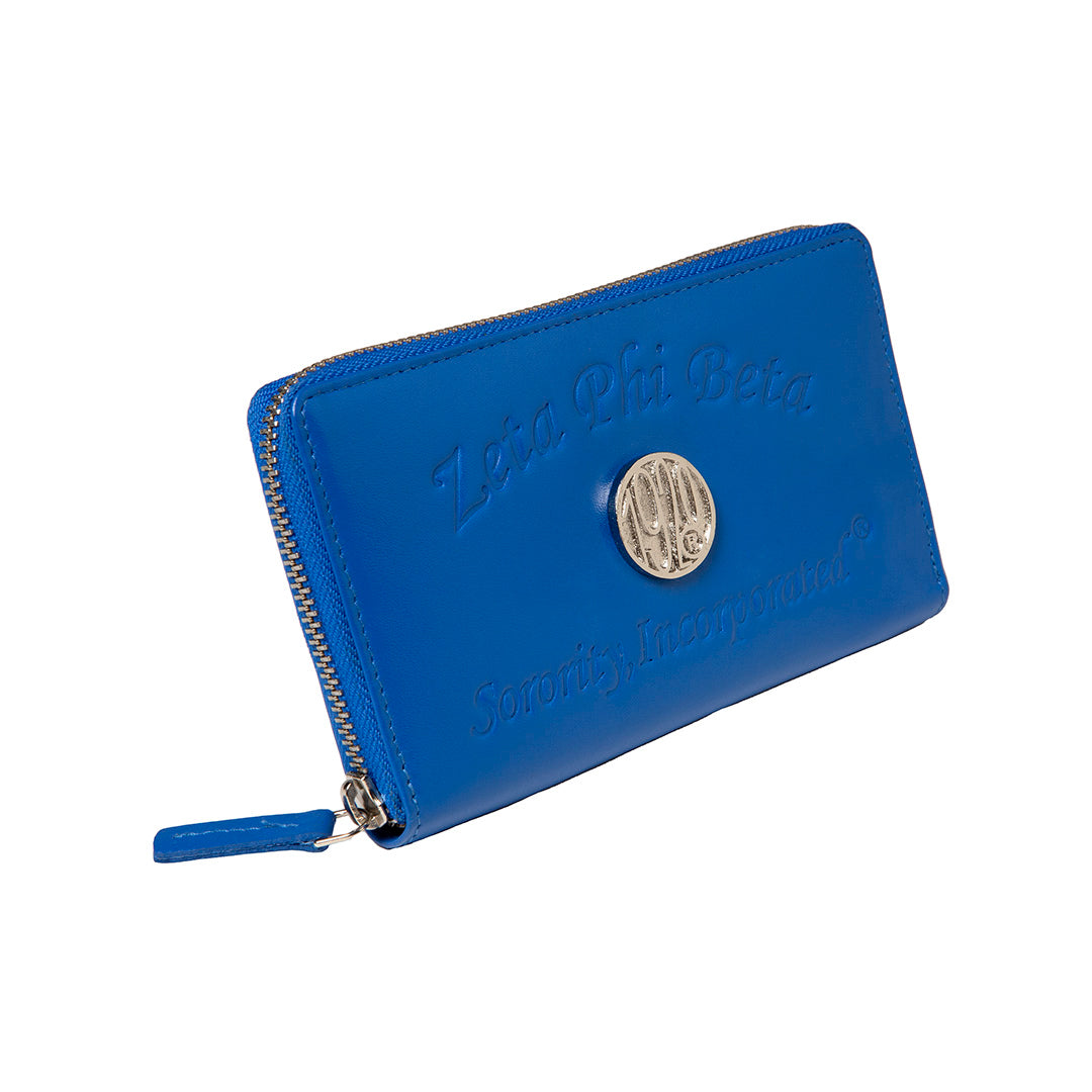 Zeta Phi Beta Embossed Soft Leather Wallet