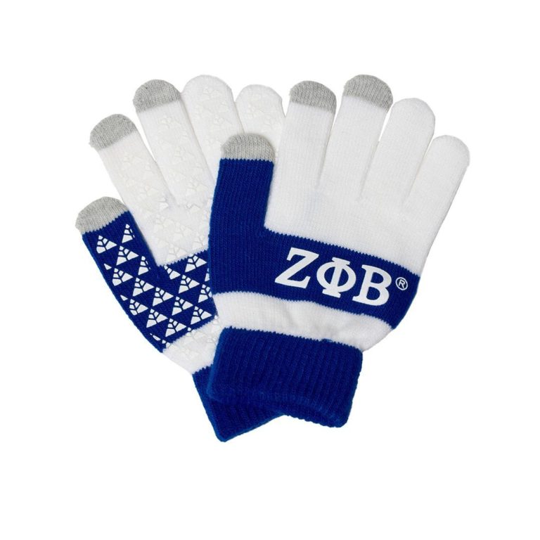 Zeta Phi Beta Knit Texting Gloves White