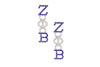 Blue Clear Sorority Dangle Studs
