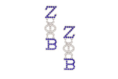 Blue Clear Sorority Dangle Studs