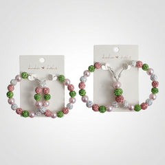 Pink Mix 2in Stone Ball Hoops