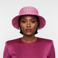 AKA Sorority Pink Mesh Embroidered Bucket Hat