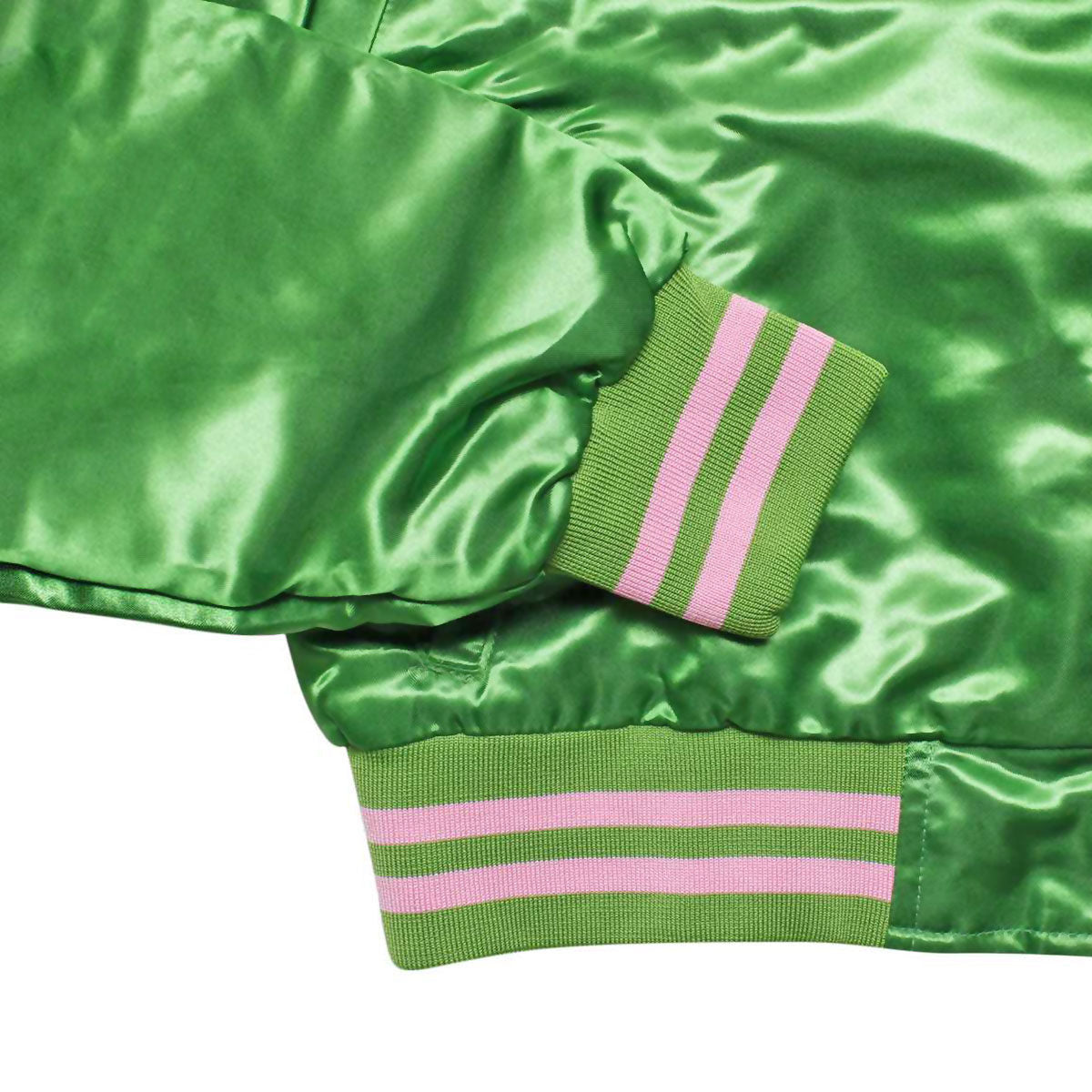 AKA Greek Apparel M Cropped Satin Varsity Jacket