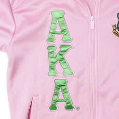 AKA Greek Apparel L Pink Zip Up Track Jacket