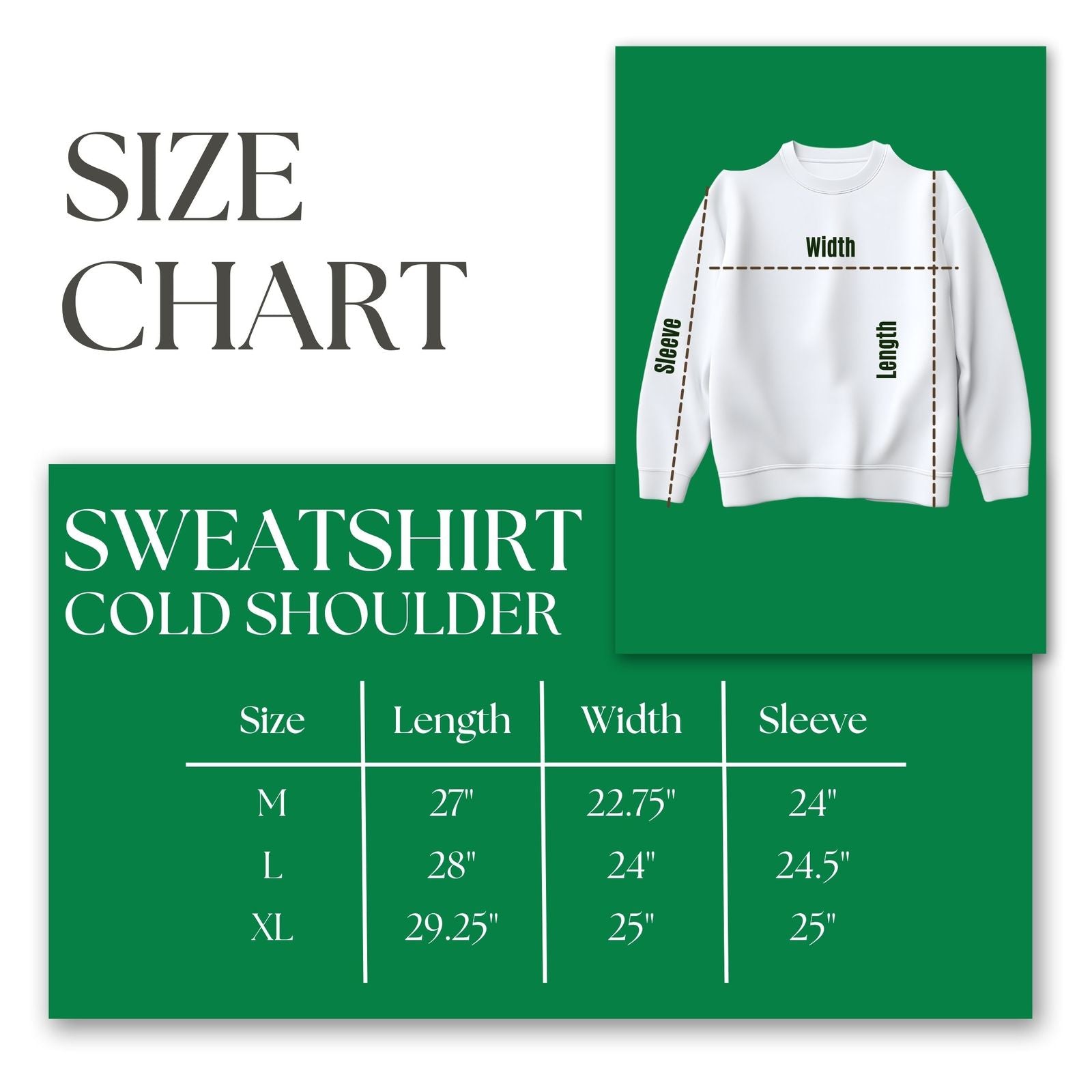AKA Greek Merch L Green Cold Shoulder Sweatshirt
