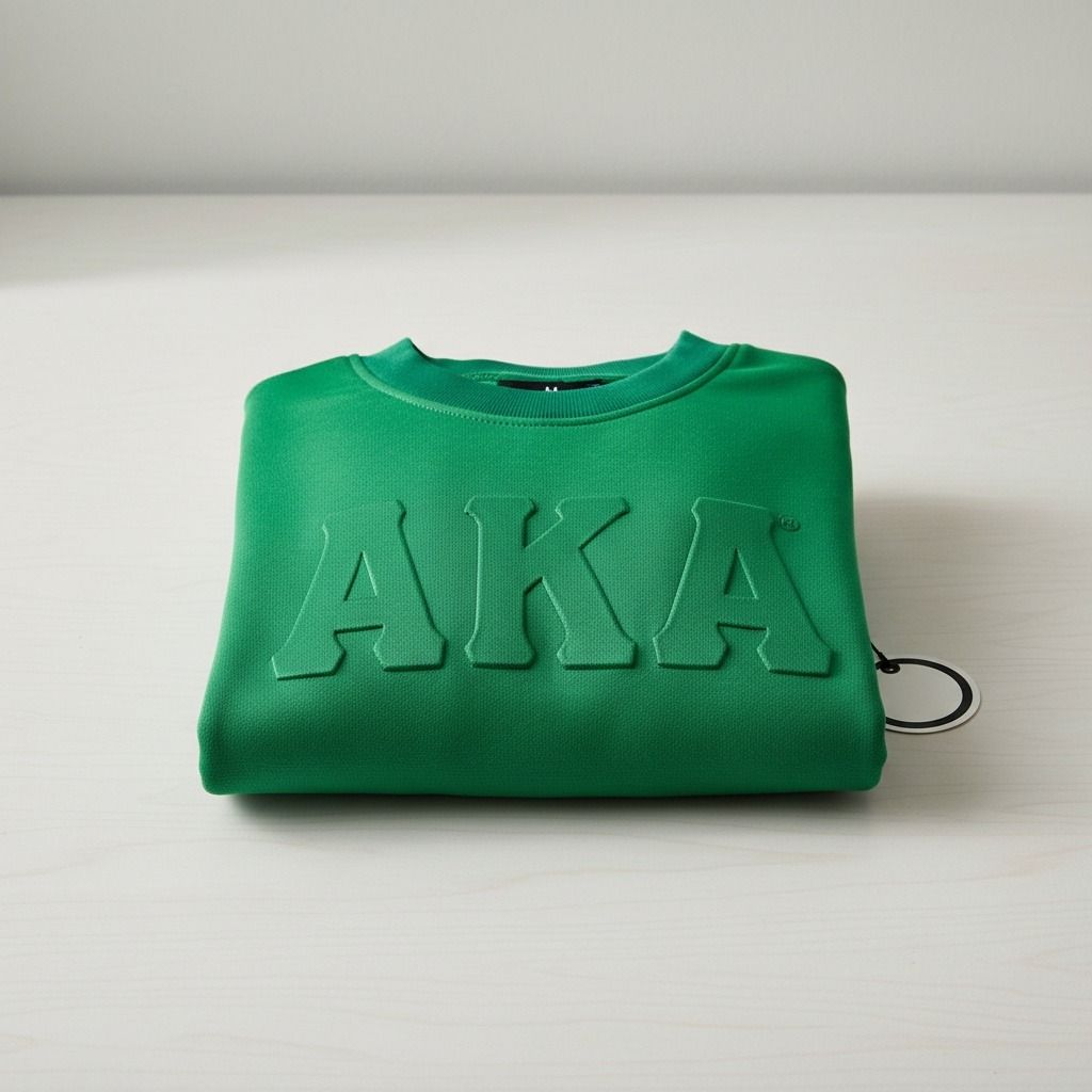 AKA Greek Merch L Green Cold Shoulder Sweatshirt