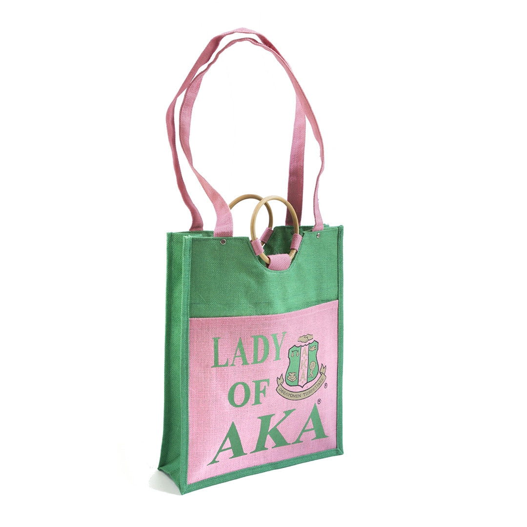 Alpha Kappa Alpha Pocket Jute Bag