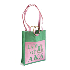 Alpha Kappa Alpha Pocket Jute Bag