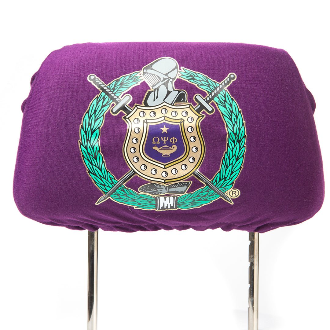 Omega Psi Phi Car Seat Headrest Cover Purple