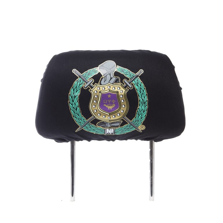 Omega Psi Phi Car Seat Headrest Cover Black