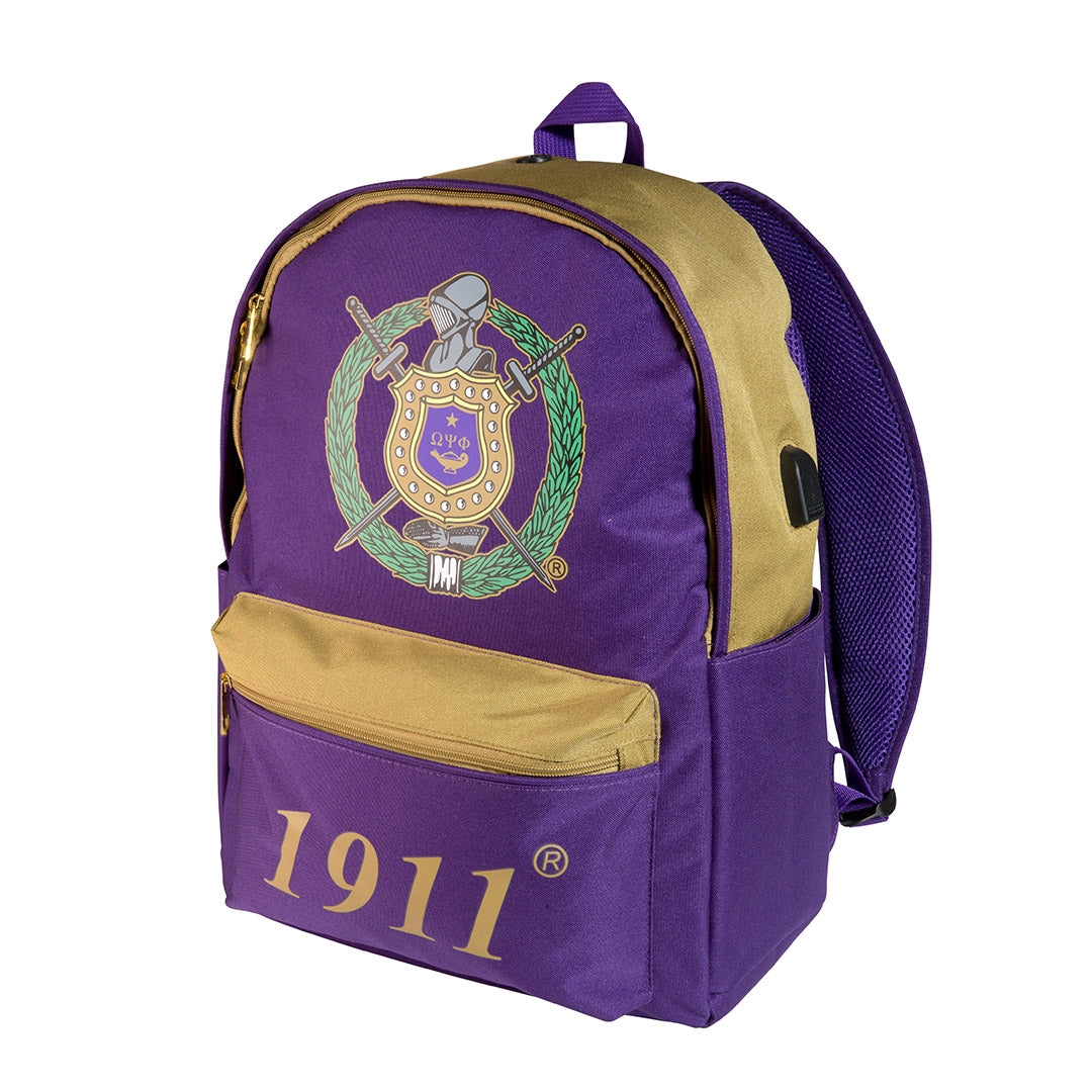 Omega Psi Phi USB-Port Backpack