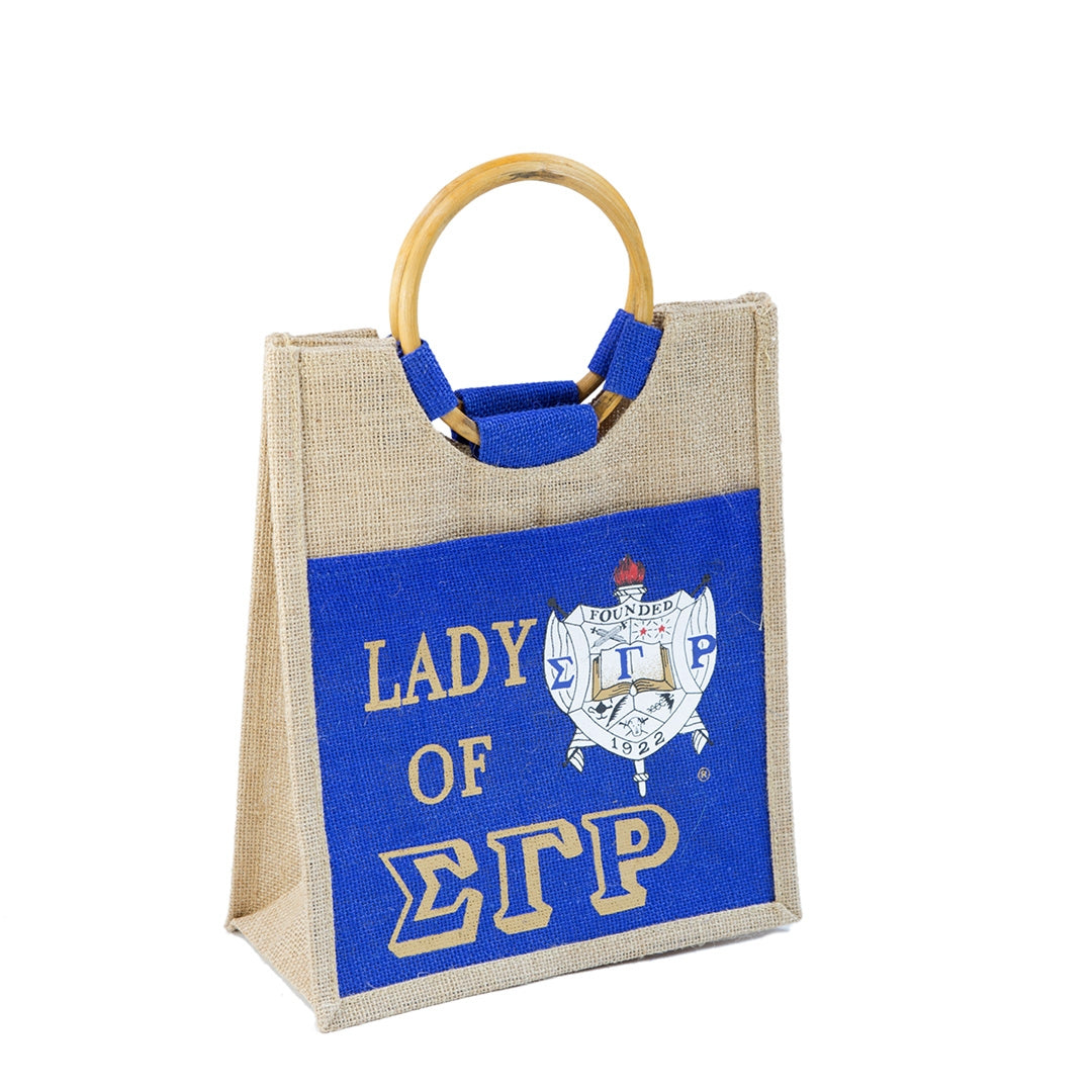 Sigma Gamma Rho Mini Pocket Jute Bag